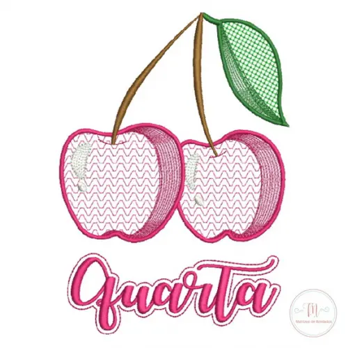 Matriz de Bordado - Semaninha Frutas com Pontos Decorados