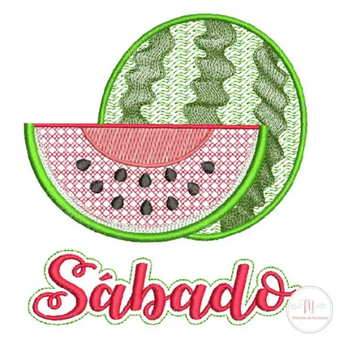 Matriz de Bordado - Semaninha Frutas com Pontos Decorados