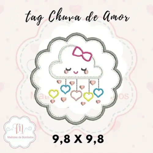 Matriz de Bordado - Tag Chuva de Amor