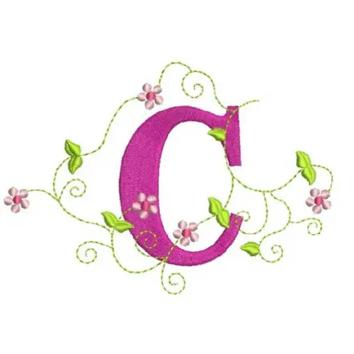 Matriz de Bordado Alfabeto Floral