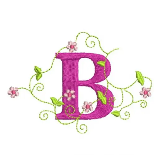 Matriz de Bordado Alfabeto Floral