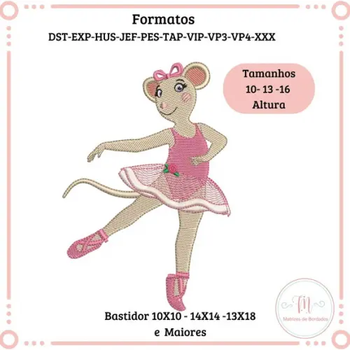 Matriz de Bordado Angelina Bailarina