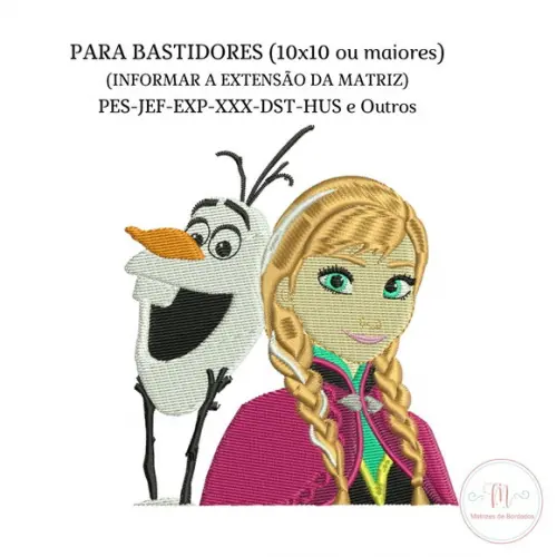 Matriz de Bordado Ana e Olaf (Frozen)