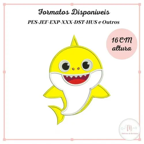 Matriz de Bordado Baby Shark Aplique