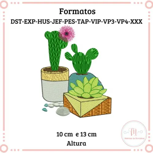 Matriz de Bordado Arranjo Cactos