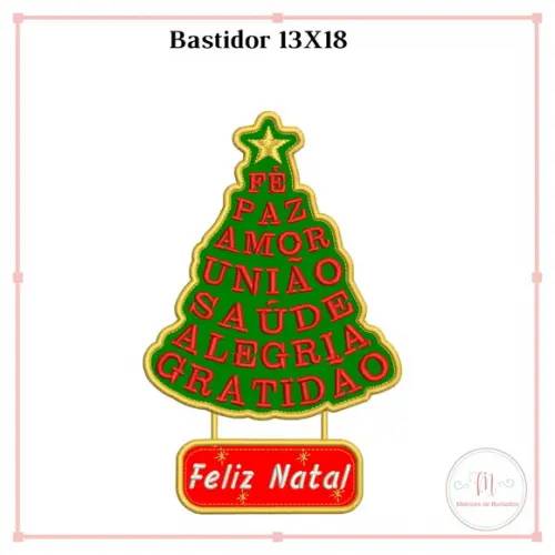 Matriz de Bordado Arvoré de Natal (Aplique)