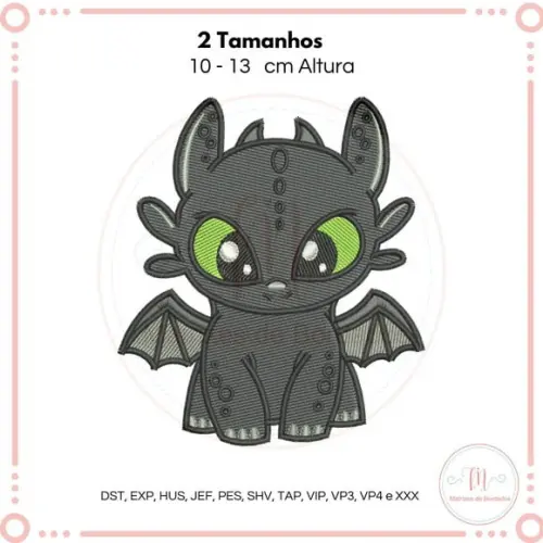 Matriz de Bordado Banguela Cute (como Treinar Seu Dragão)