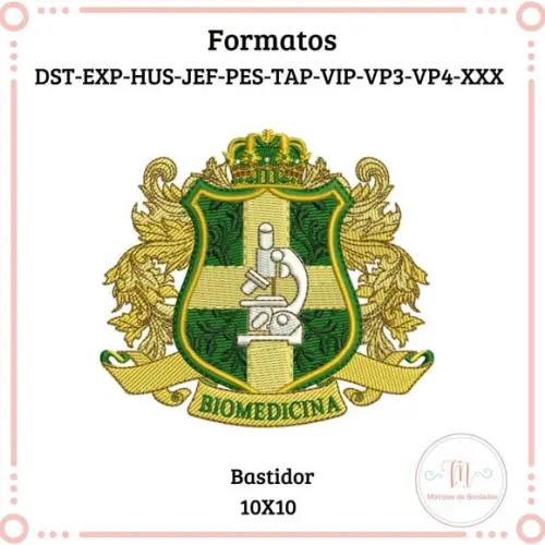 Matriz de Bordado Brasão Biomedicina 8