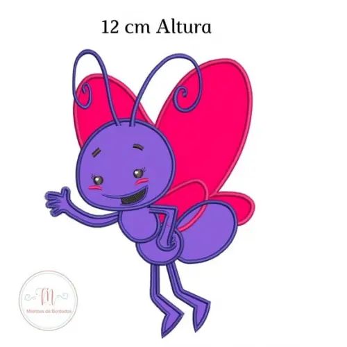 Matriz de Bordado Borboletinha da Galinha Pintadinha Aplique