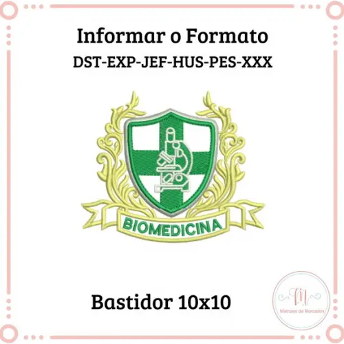 Matriz de Bordado Brasão Biomedicina