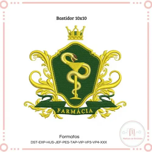Matriz de Bordado Brasão Farmácia