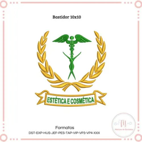 Matriz de Bordado Brasão Estética e Cosmética