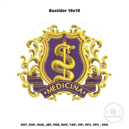 Matriz de Bordado Brasão Medicina