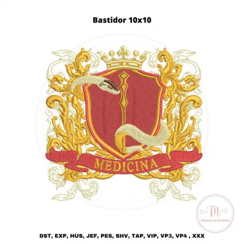 Matriz de Bordado Brasão Medicina