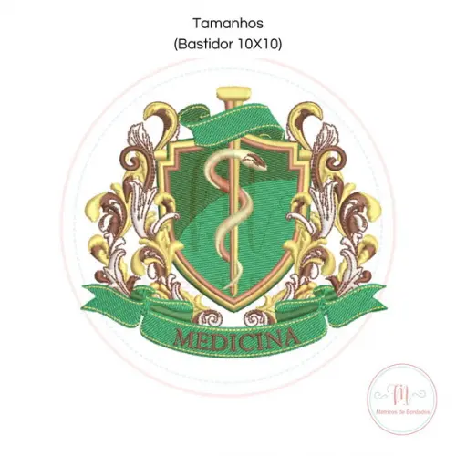 Matriz de Bordado Brasão Medicina