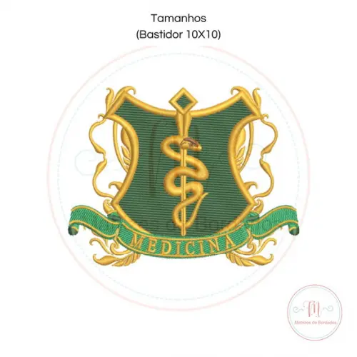 Matriz de Bordado Brasão Medicina