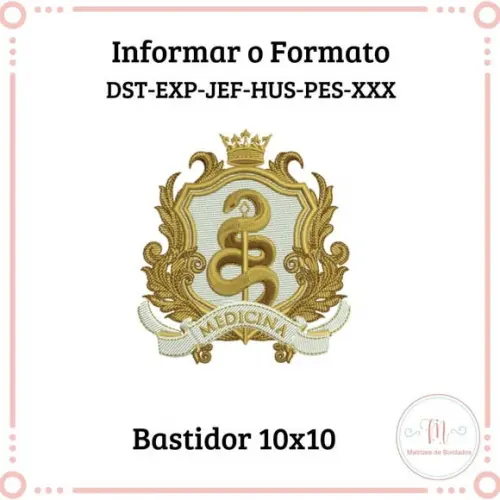 Matriz de Bordado Brasão Medicina