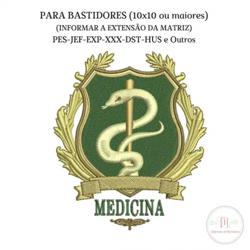 Matriz de Bordado Brasão Medicina