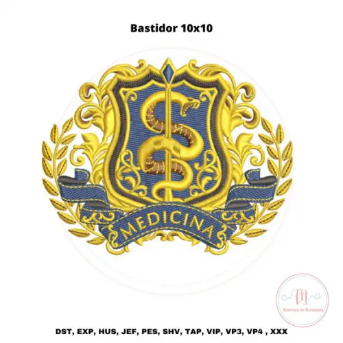 Matriz de Bordado Brasão Medicina