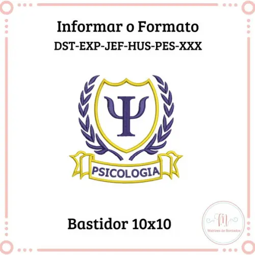 Matriz de Bordado Brasão Psicologia