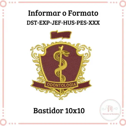Matriz de Bordado Brasão Odontologia