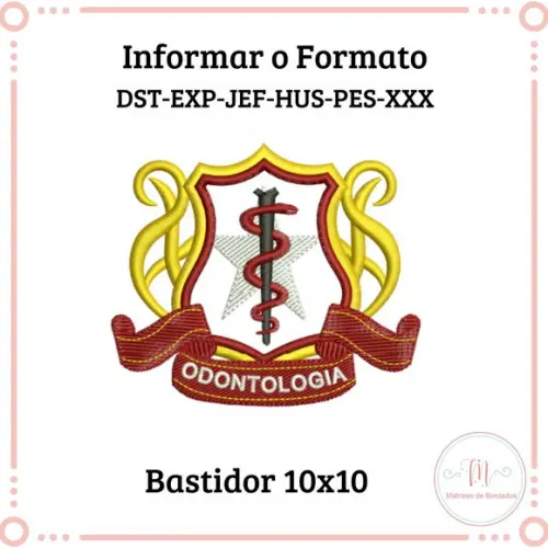 Matriz de Bordado Brasão Odontologia