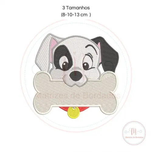 Matriz de Bordado Cachorro Dalmata com Osso