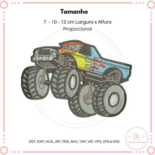 Matriz de Bordado Carro Hot Wheels