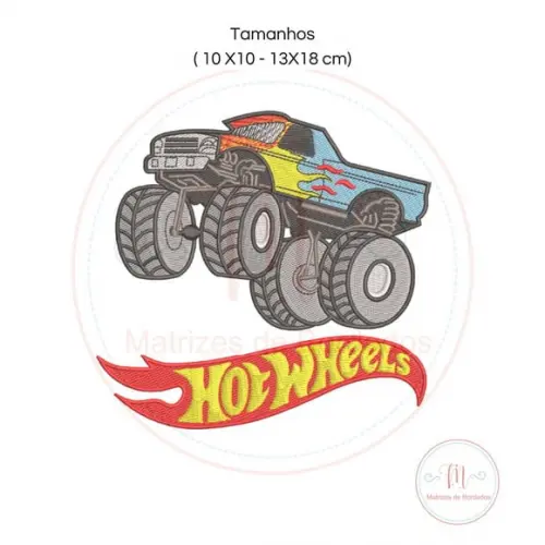 Matriz de Bordado Carro Hot Wheels