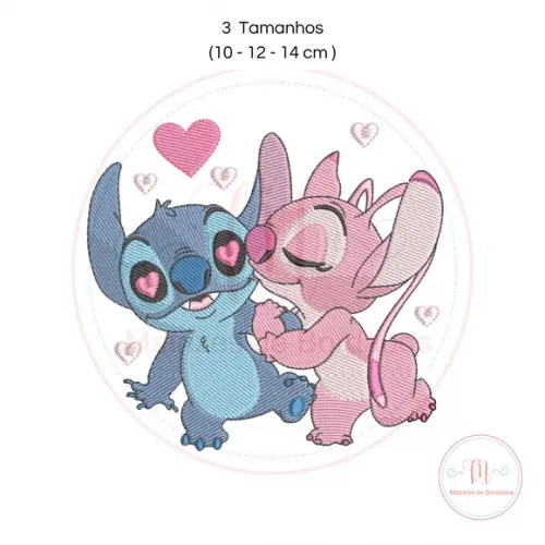 Matriz de Bordado Casal Stitch e Angel