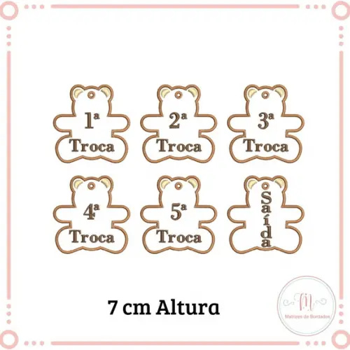 Matriz de Bordado Chaveiro Troca - Urso