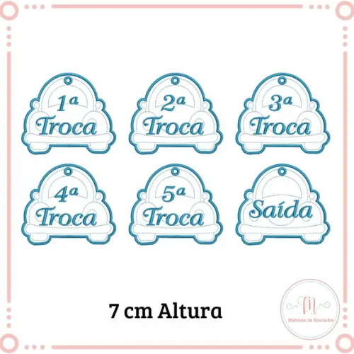 Matriz de Bordado Chaveiro Troca - Carro