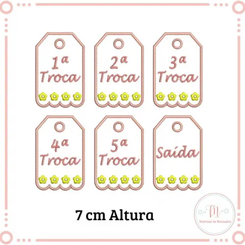 Matriz de Bordado Chaveiro Troca - Flores