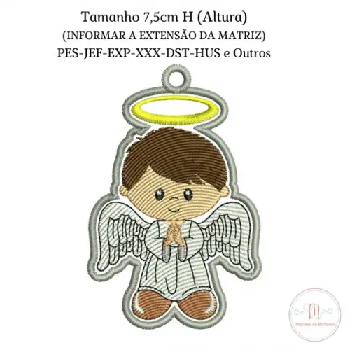 Matriz de Bordado Chaveiro Anjo