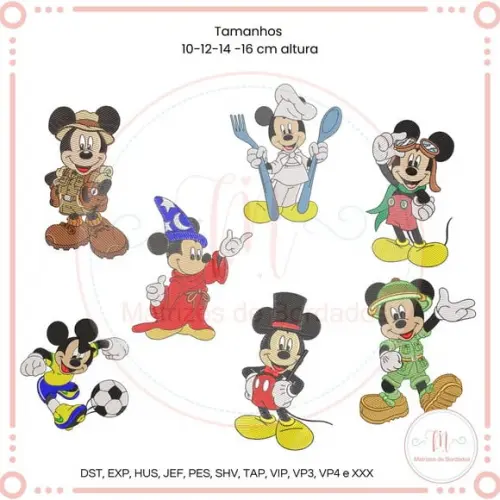 Matriz de Bordado Coleção Mickey ( 7 Mickeys)