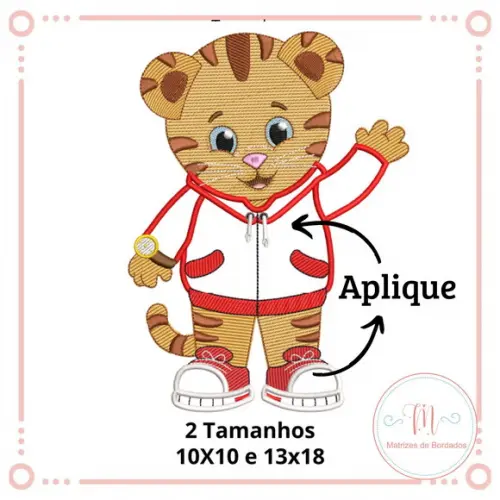 Matriz de Bordado Daniel Tigre (Aplique)