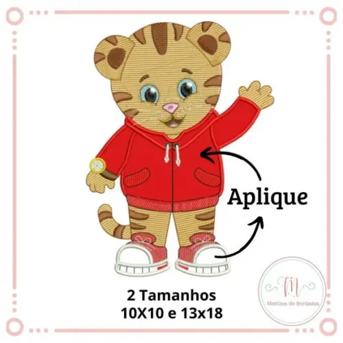Matriz de Bordado Daniel Tigre (Aplique)