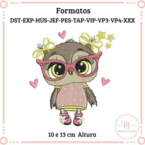 Matriz de Bordado Coruja Fofa