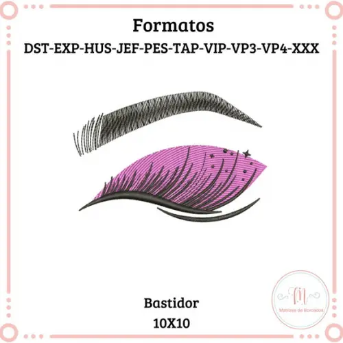 Matriz de Bordado Designer de Cílios Sobrancelhas