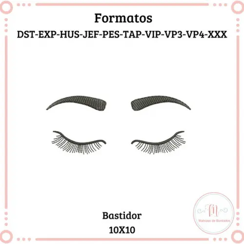 Matriz de Bordado Designer de Cílios Sobrancelhas