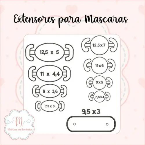 Matriz de Bordado Extensores para Máscaras (Aplicado)