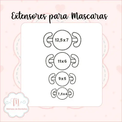 Matriz de Bordado Extensores para Máscaras (Aplicado)