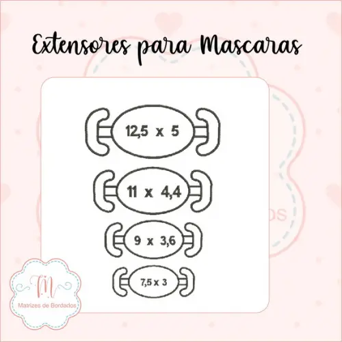 Matriz de Bordado Extensores para Máscaras (Aplicado)