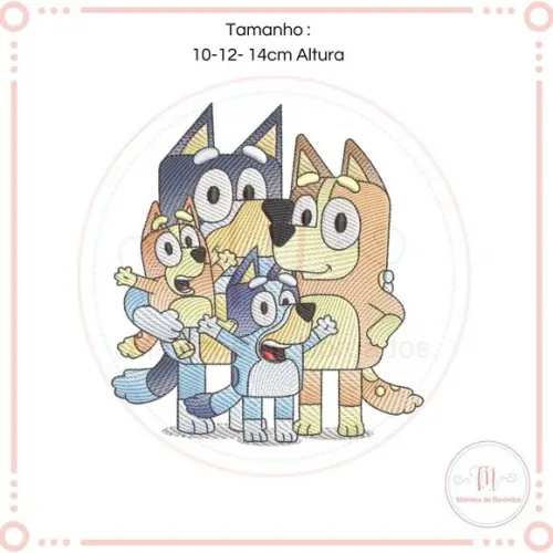 Matriz de Bordado Família Bluey