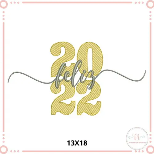 Matriz de Bordado Feliz 2022