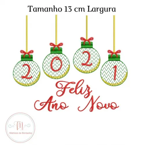 Matriz de Bordado Feliz Ano Novo 2021