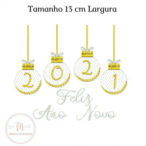 Matriz de Bordado Feliz Ano Novo 2021