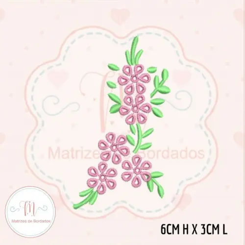 Matriz de Bordado Floral - Kit com 5 Florais
