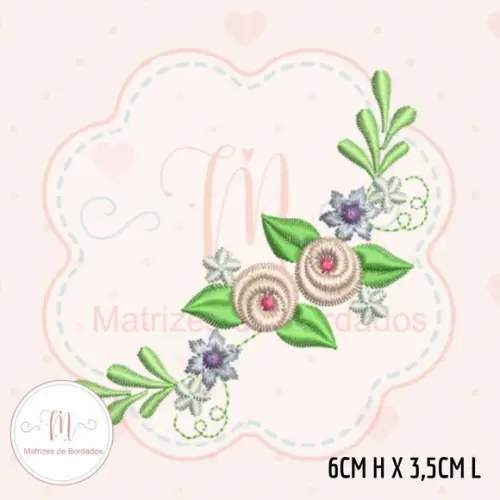 Matriz de Bordado Floral - Kit com 5 Florais