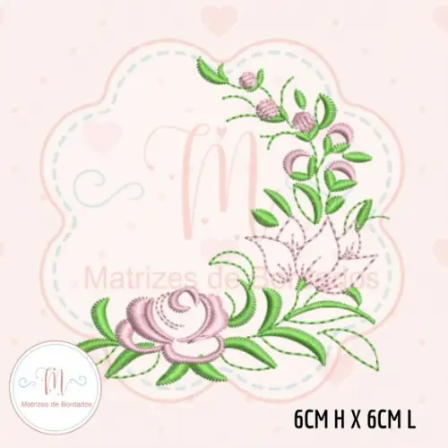Matriz de Bordado Floral - Kit com 5 Florais